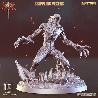 Crippling Vexer 01 from Clay Cyanide's Chernobog 2 set. Total height apx. 53mm. Unpainted resin miniature - image1